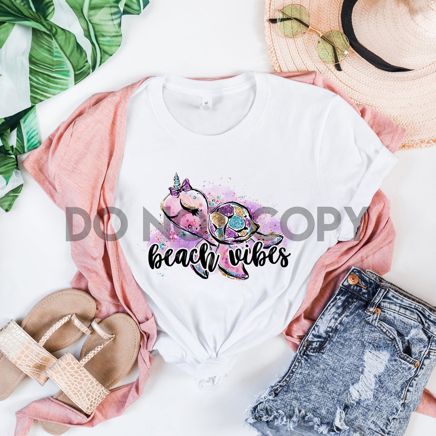 Beach Vibes Turtle Watercolor Dream Print or Sublimation Print