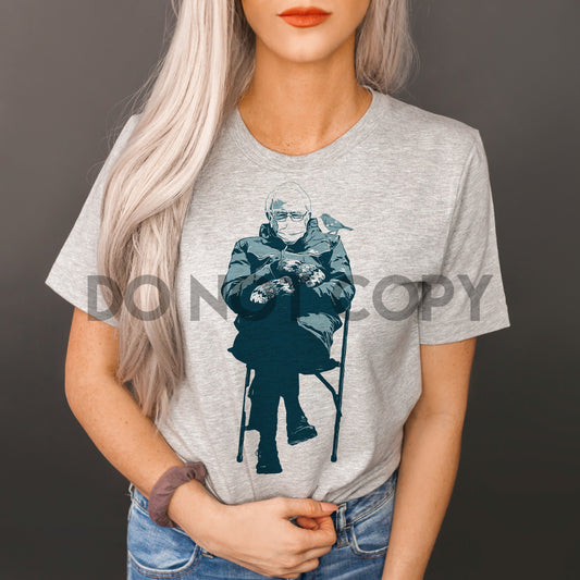 Bernie pop art blue tones with blue bird Sublimation Print