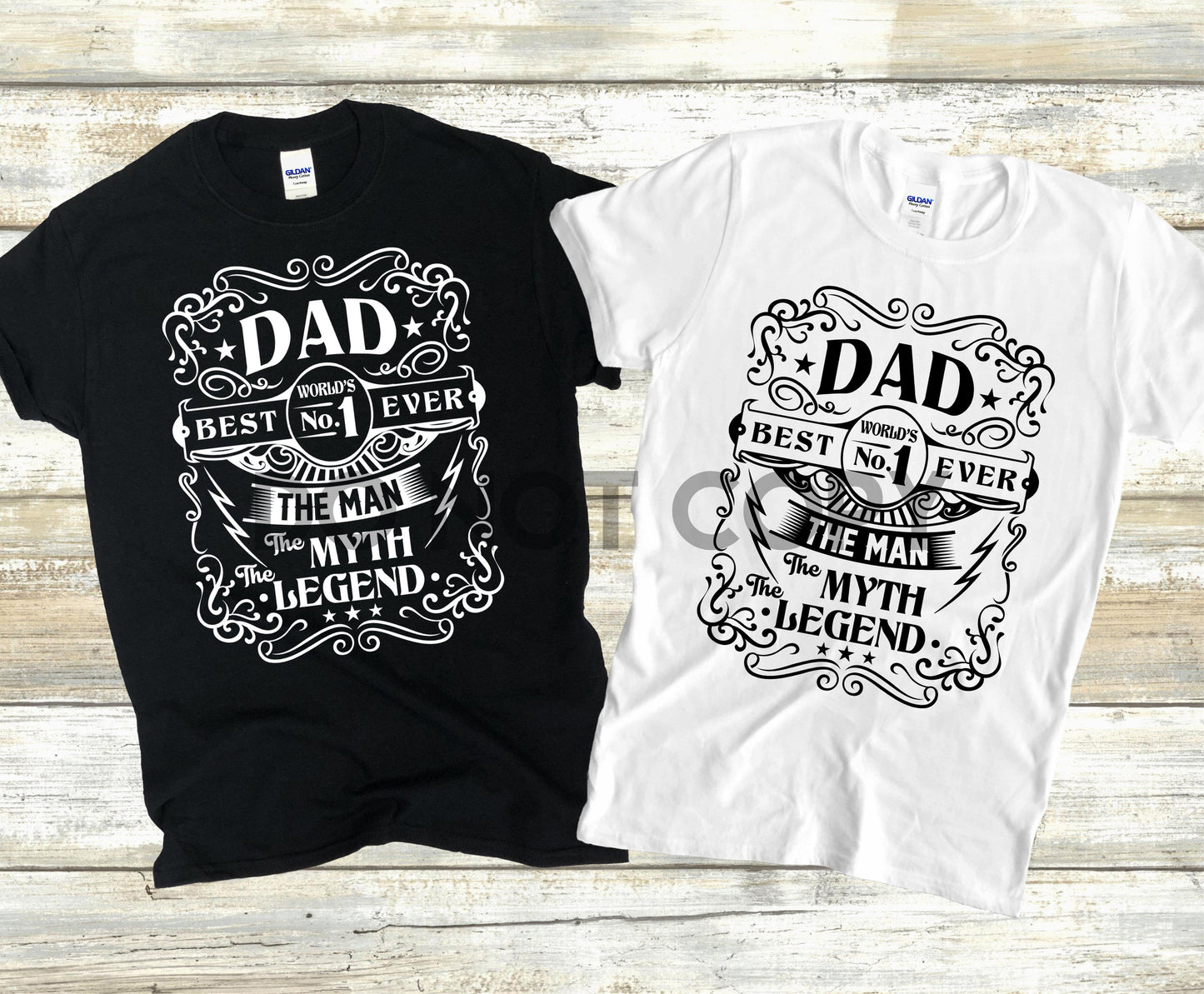 Best dad man myth legend fathers day black or white ink mens unisex one color Screen print transfer