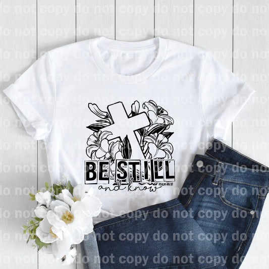Be Still And Know Cross Floral Psalm 46:10 Sublimation Print