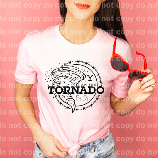 Soy el Tornado Dutton TINTA NEGRA transferencia de serigrafía de un color