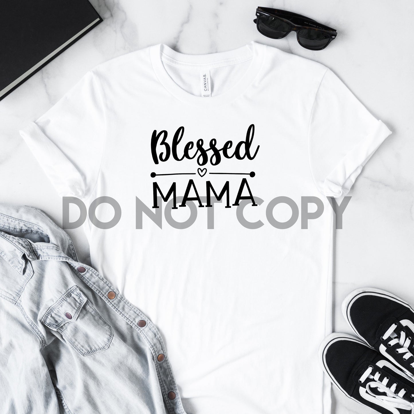 Blessed Mama Black Lettering Dream Print or Sublimation Print