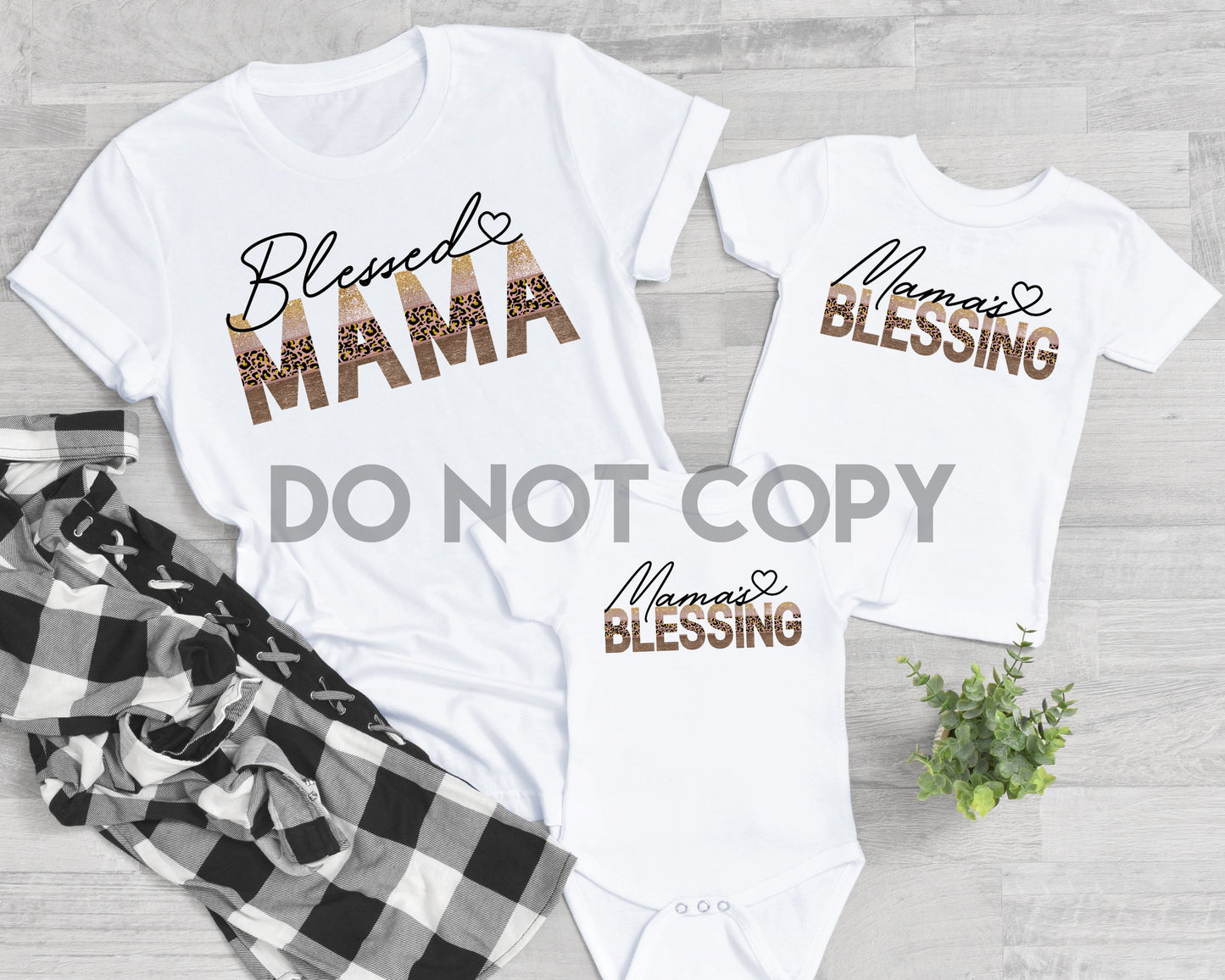 Blessed mama Mama's blessing word art mommy and me matching set Dream Print or Sublimation Print