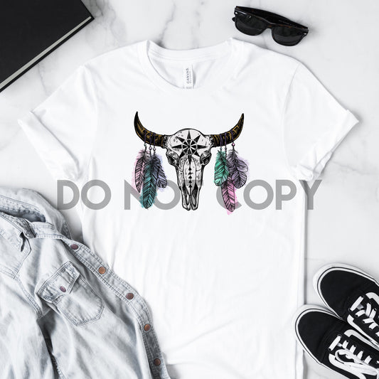 Boho Skull Watercolors Sublimation Print