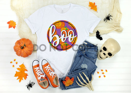 Boo Pumpkins Circle Sublimation Print