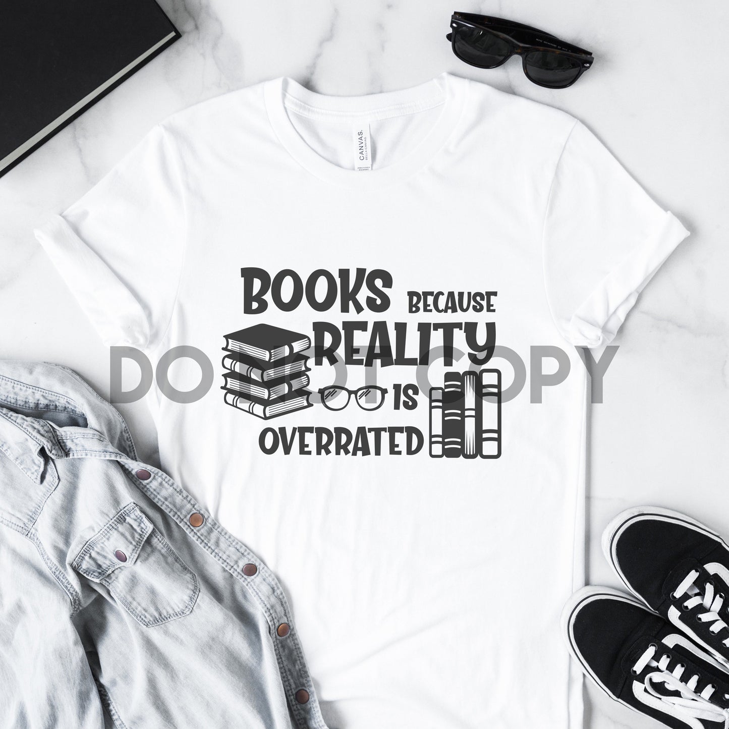 Books Because Reality is Overrated Sublimation print