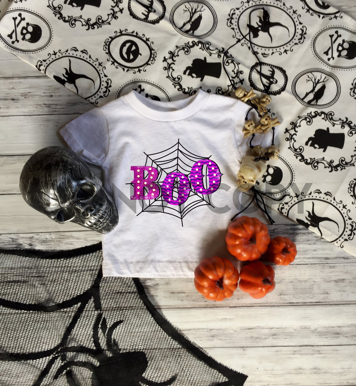 Boo Spider Web Purple Sublimation Print
