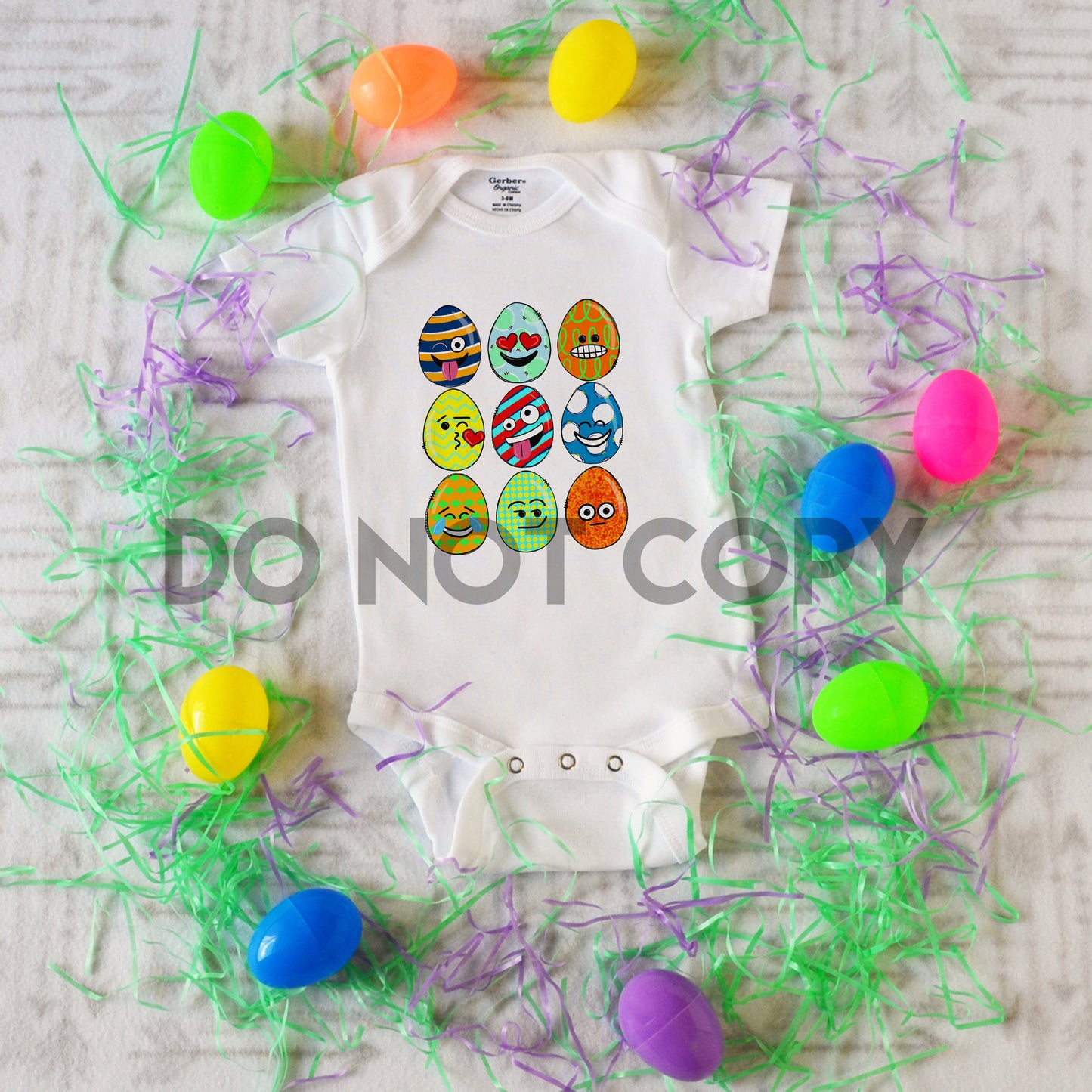 Easter Eggs Emoji Faces Boy Sublimation print