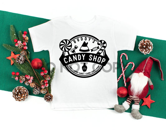 Impresión de sublimación Buddy Elf Candy Shop