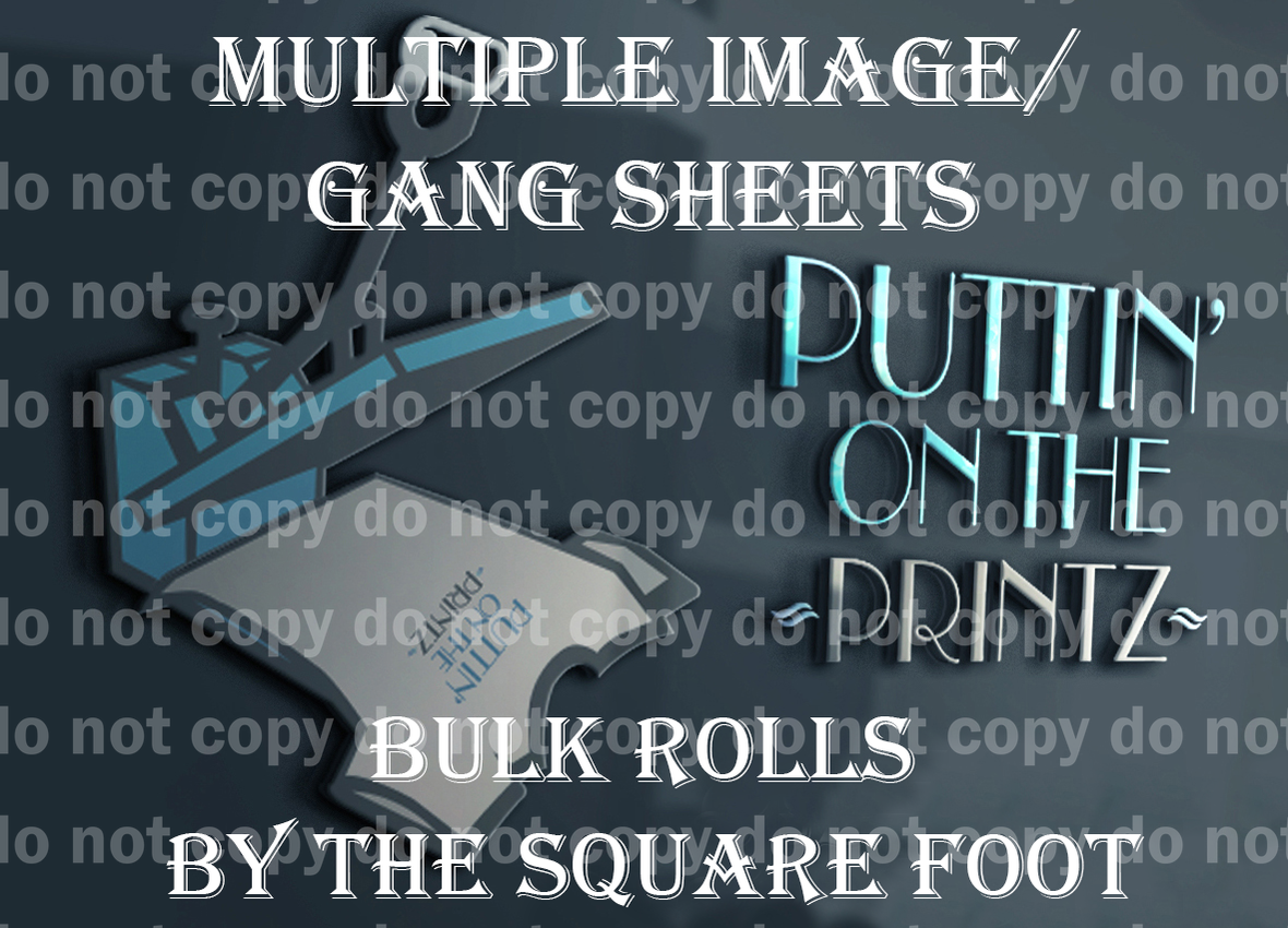 Custom dream Printz multi image BULK 100+ sq ft rolls - any colors