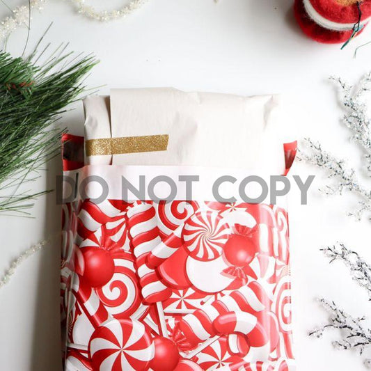 Poly mailer Candy cane christmas holiday 10x13
