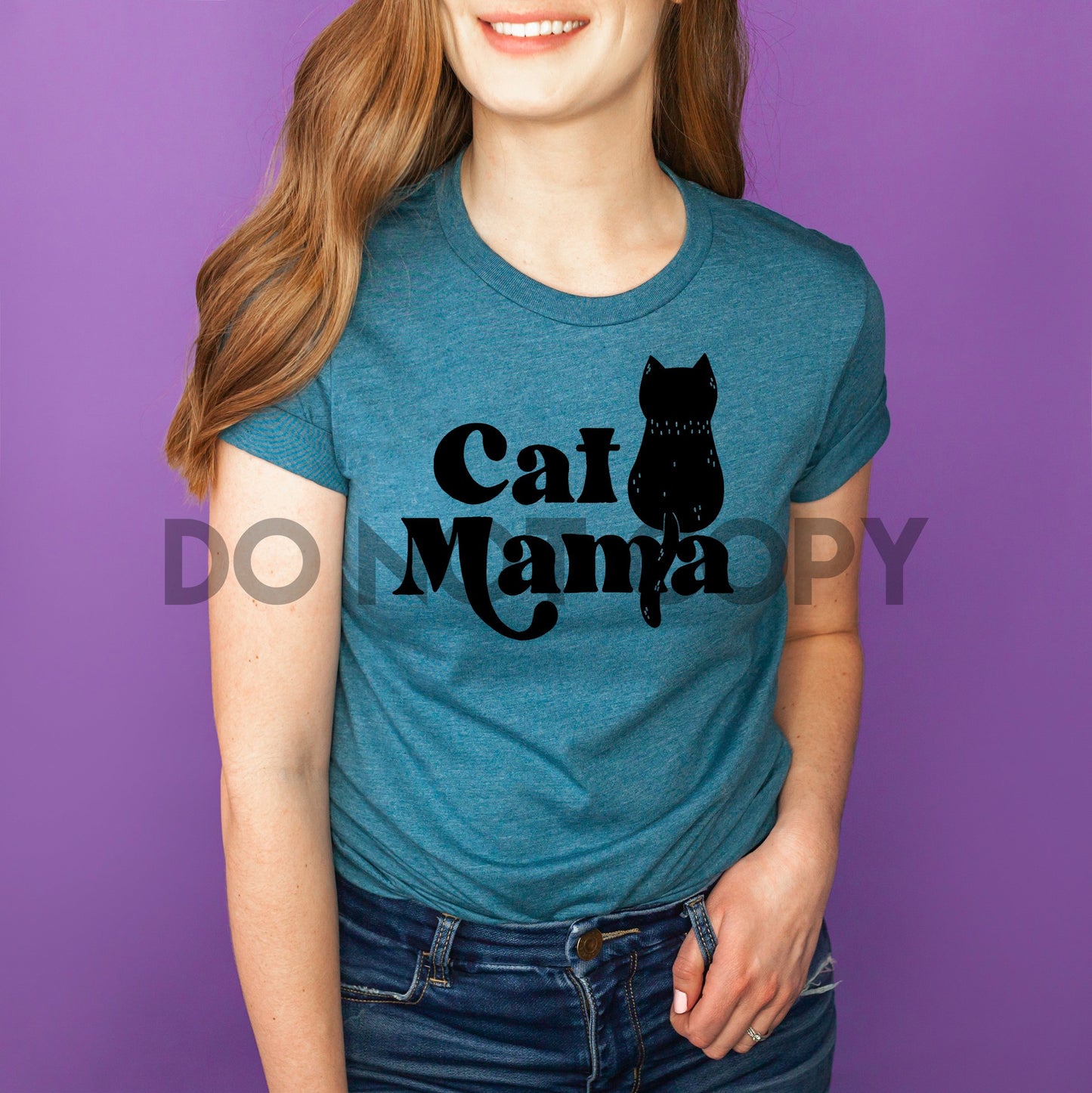 Cat mama one color Screen Print plastisol transfer