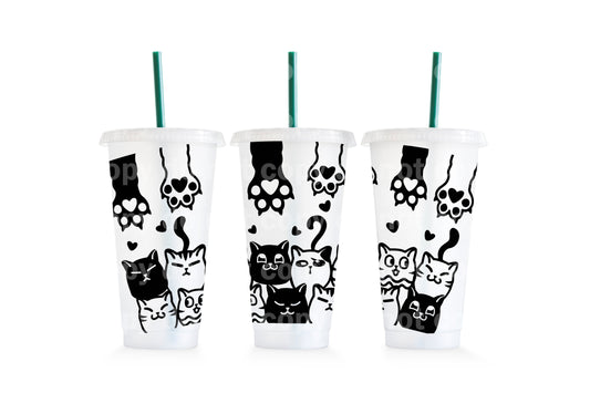 Cats And Paws Cup Wrap 24oz Cold Cup Wrap