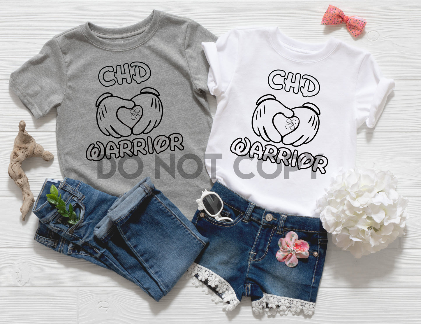 CHD awareness cartoon hands heart warrior congenital heart defect one color Screen print transfer