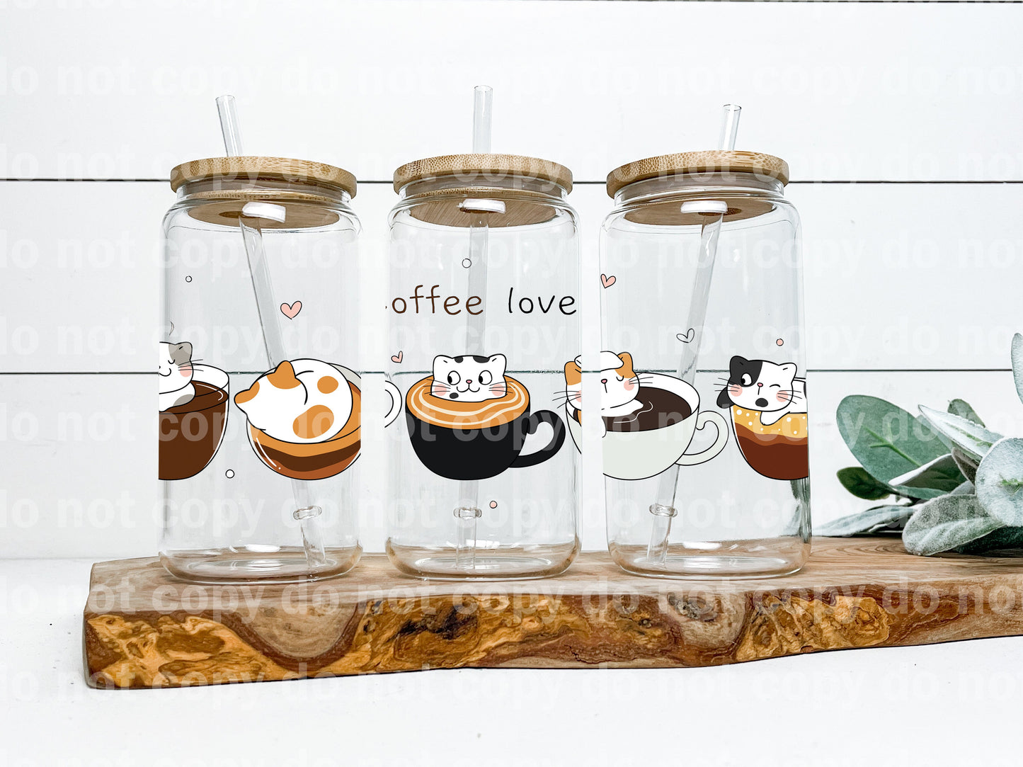Envoltura de taza de 16 oz de gatos amantes del café