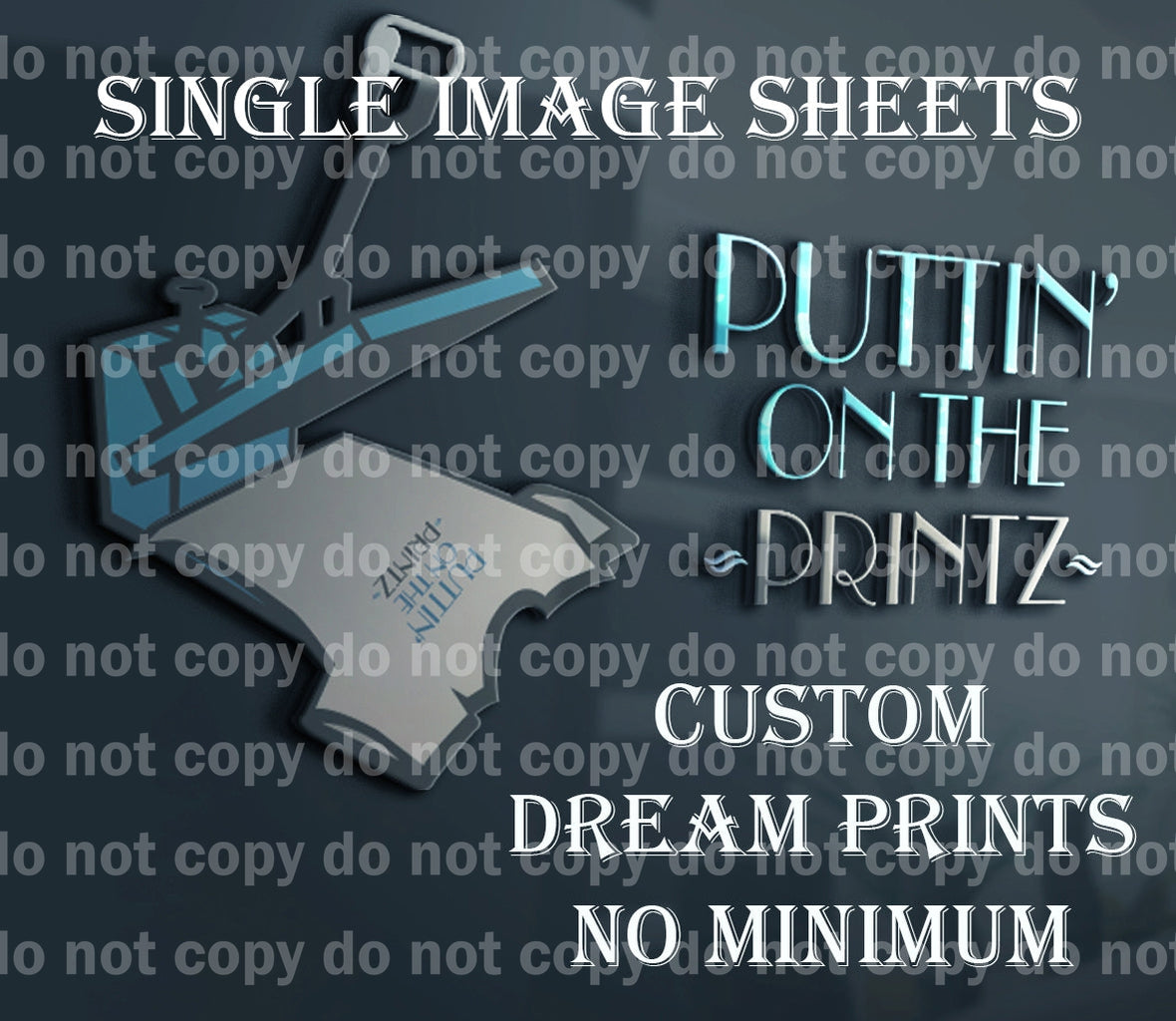 Custom dream Printz - single image up to 14" - any colors - no minimum