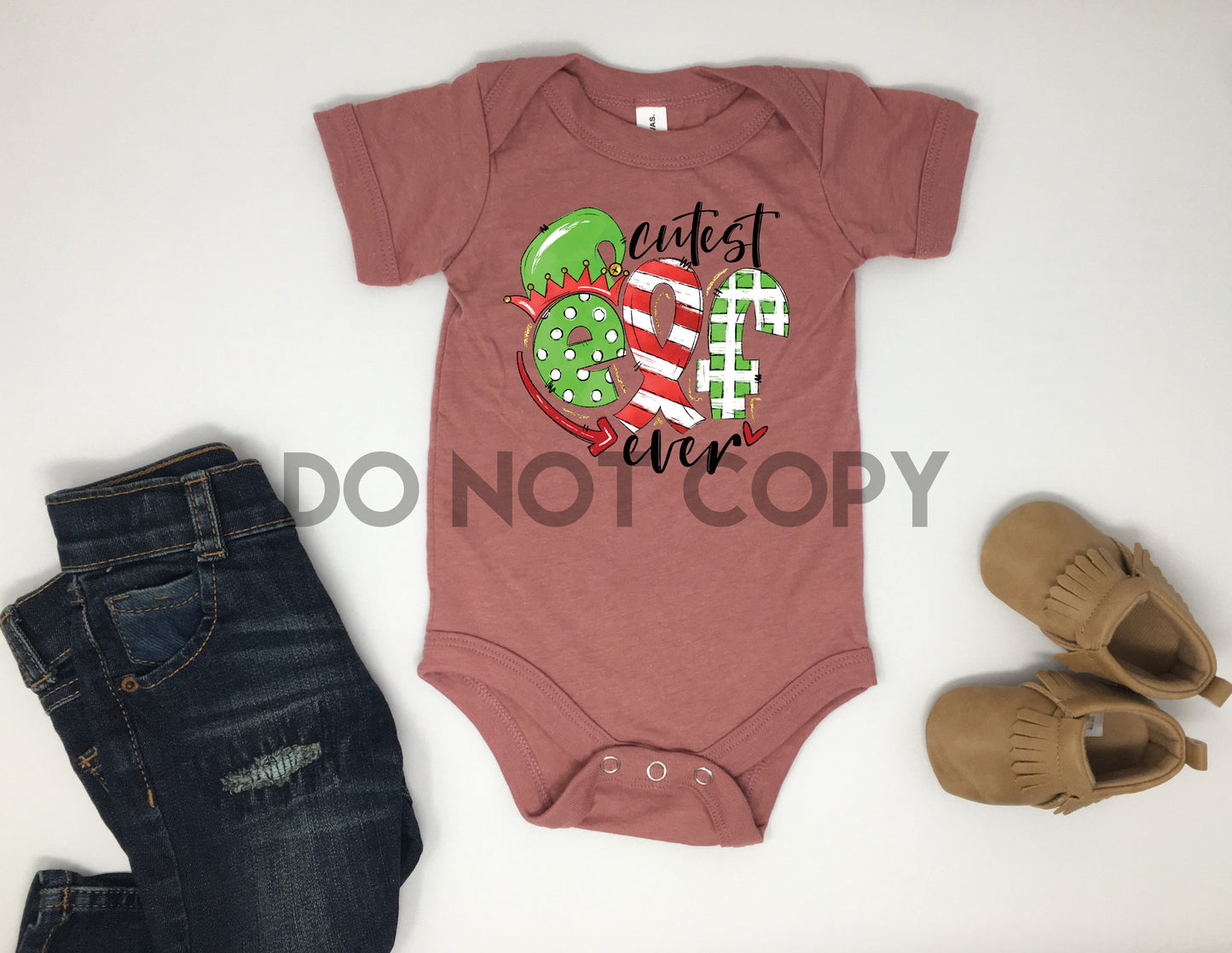 Cutest Elf Ever Youth Infant HIGH HEAT Full color Screen Print transfer
