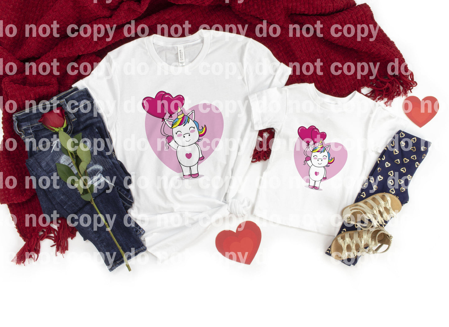 Cute Unicorn Cartoon Heart Balloons Dream Print or Sublimation Print