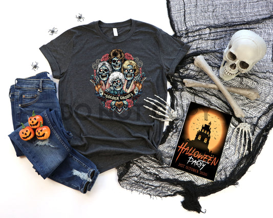 Golden Ghouls Halloween zombie fan art ALTO calor Transferencia de impresión de pantalla a todo color 