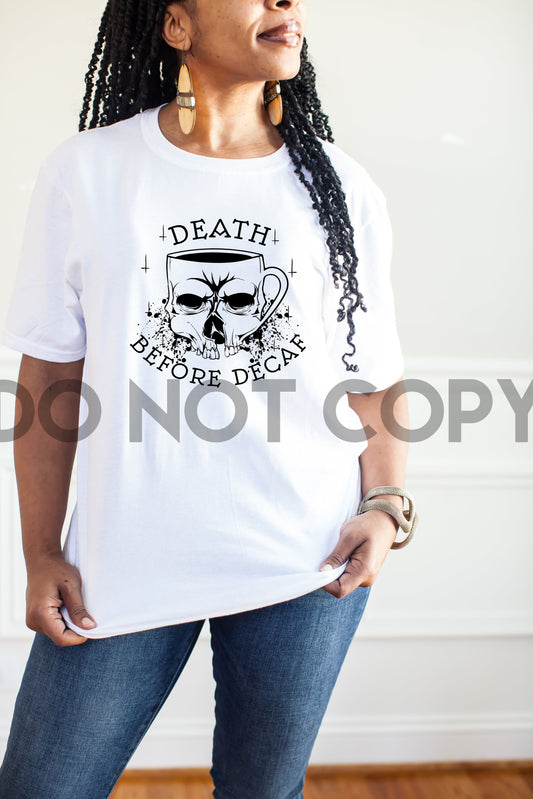 Death Before Decaf Skull Sublimation Print