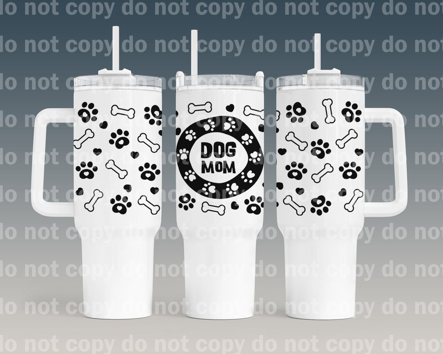 Dog Mom Cup Wrap 40oz Cup Wrap with Matching Handle Print
