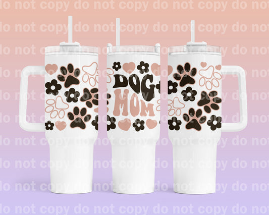 Dog Mom Groovy Cup Wrap 40oz Cup Wrap with Matching Handle Print