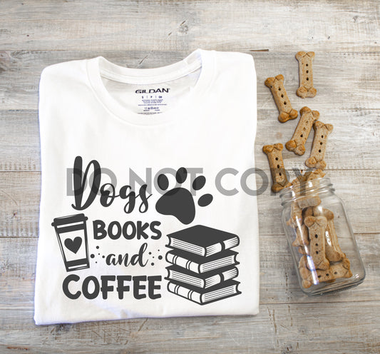 Dogs Books and Coffee Sublimation print