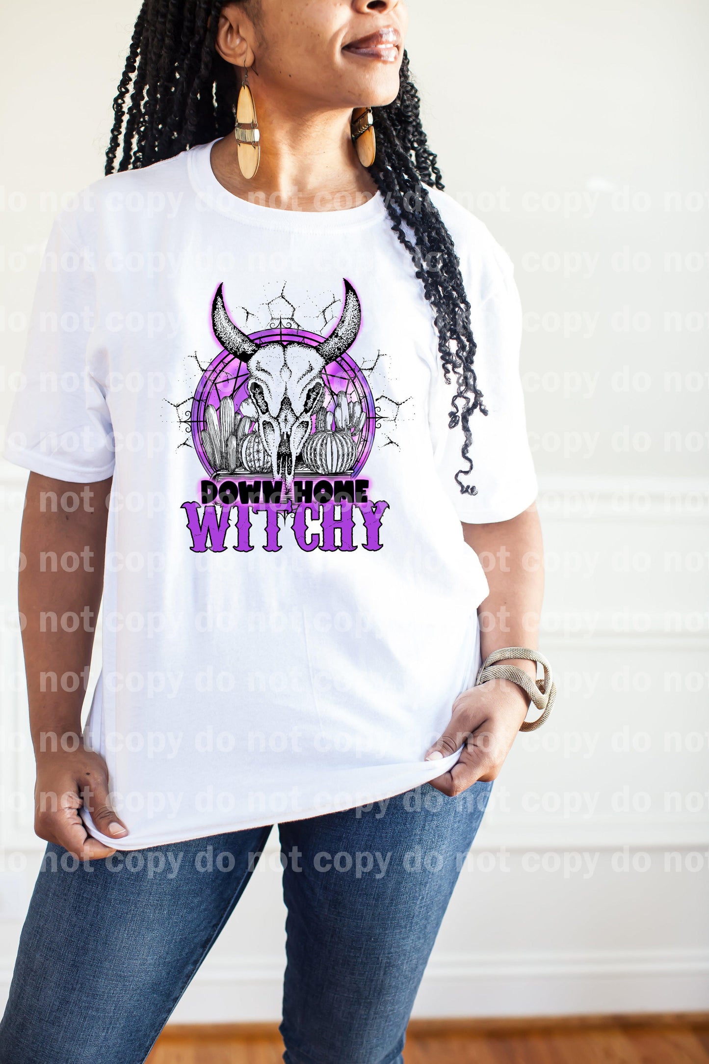 Down Home Witchy Bull Skull Sublimation print