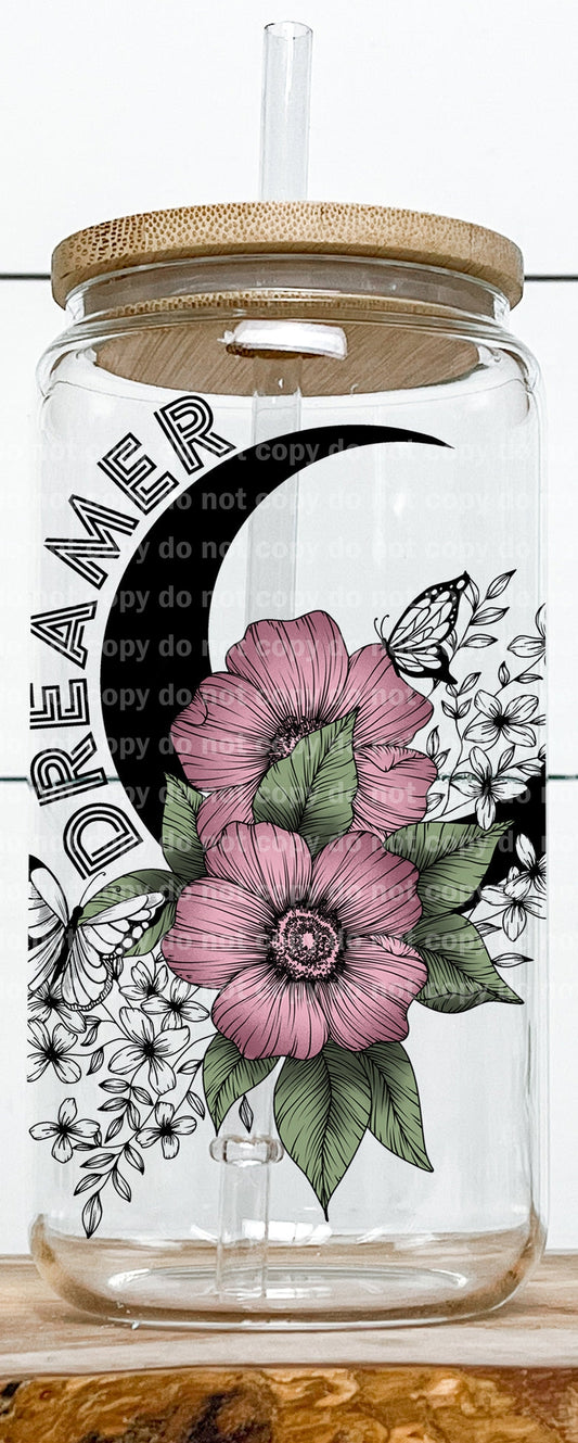 Dreamer Floral Moon Decal 3.6 x 4.5