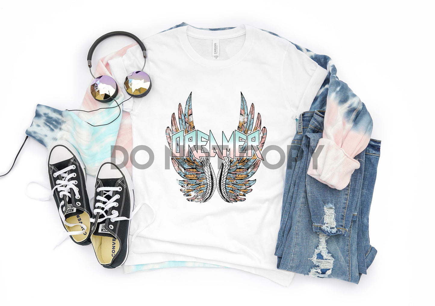 Dreamer Wings Distressed Sublimation Print