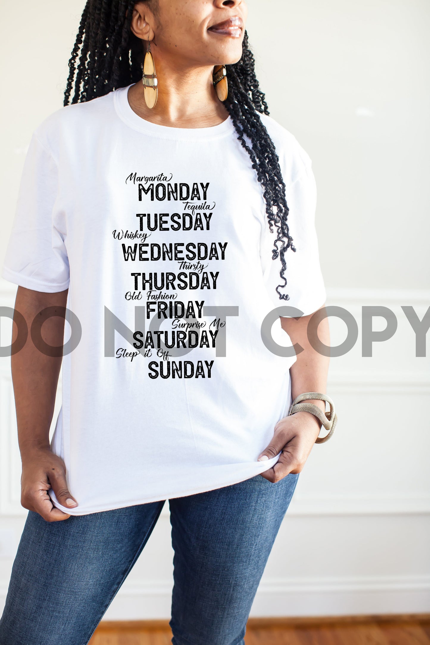 Drinking Days of The Week Sublimation Print