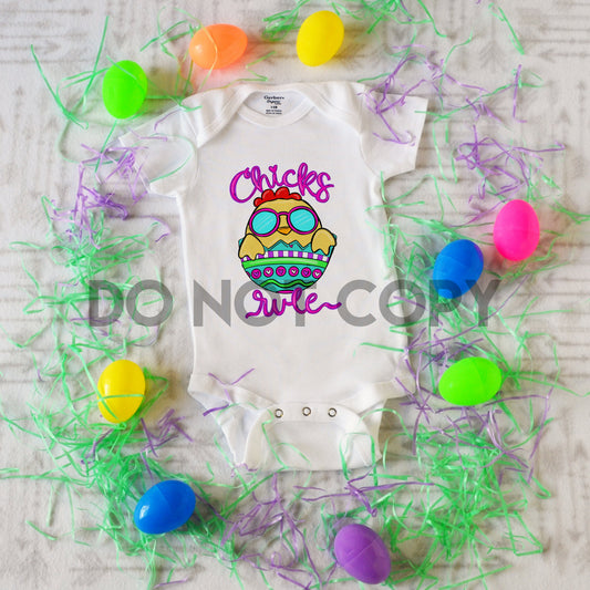 Chicks Rule Easter Egg Chick Sublimation print