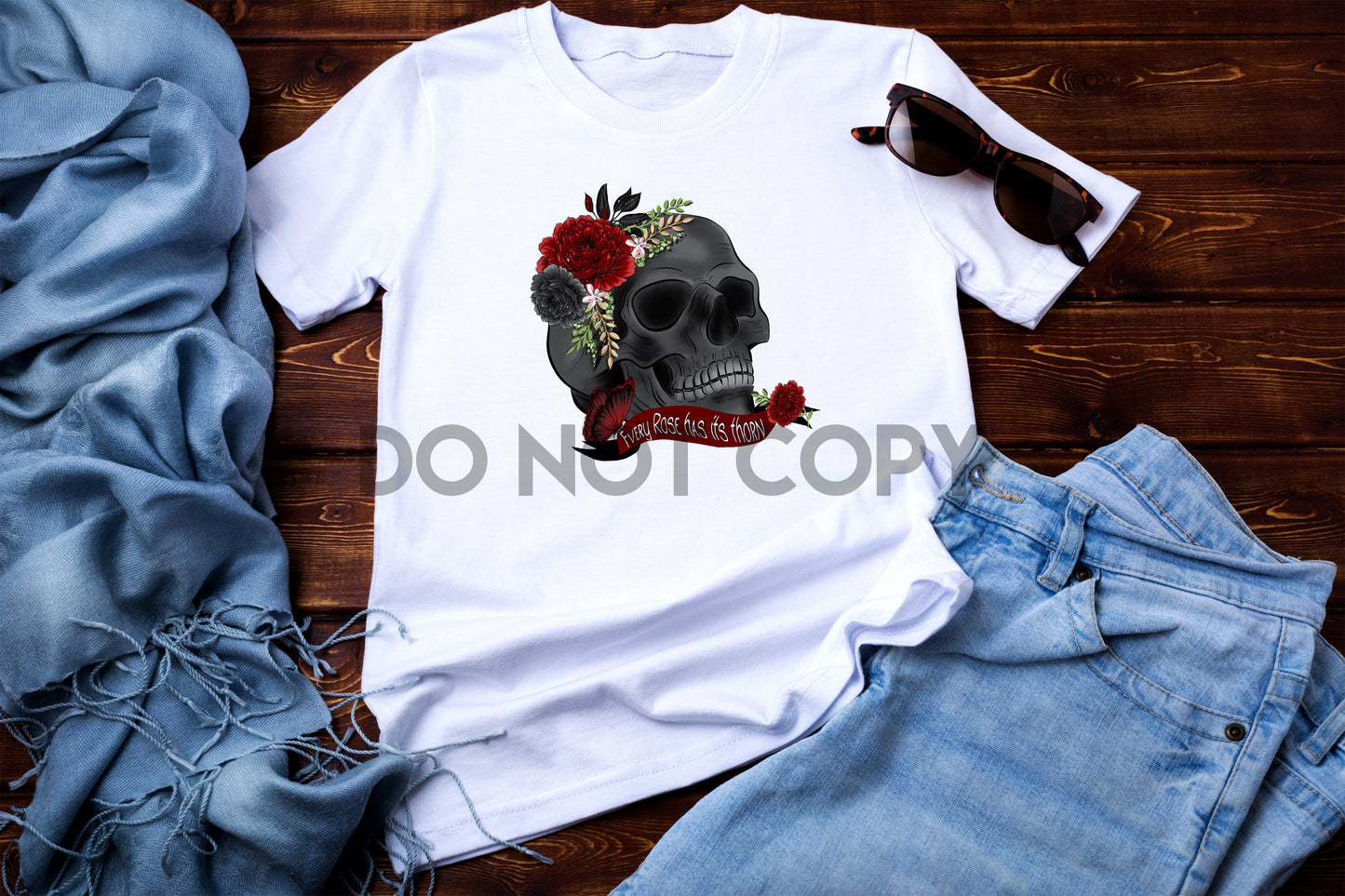 Every Rose has its Thorn Skull Sublimation print
