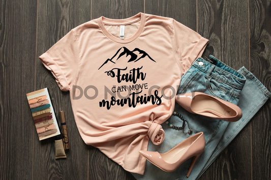La fe puede mover montañas un color Transferencia de serigrafía