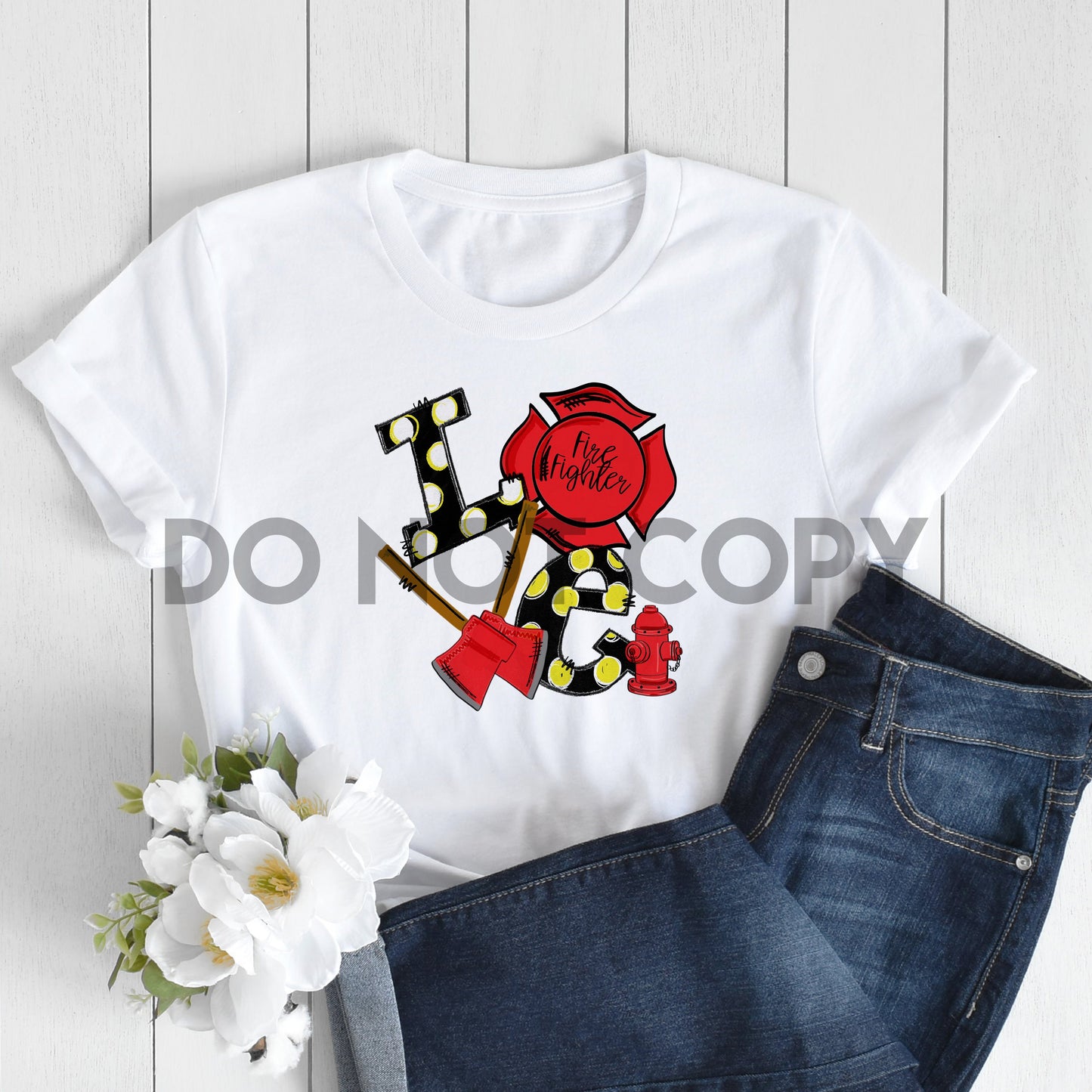 Love Firefighter Word Art Dream Print or Sublimation Print