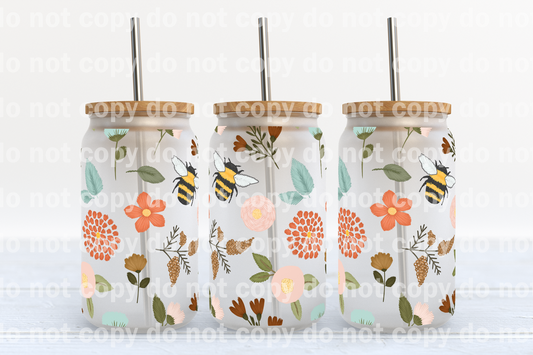 Flowers And Bees 16oz Cup Wrap