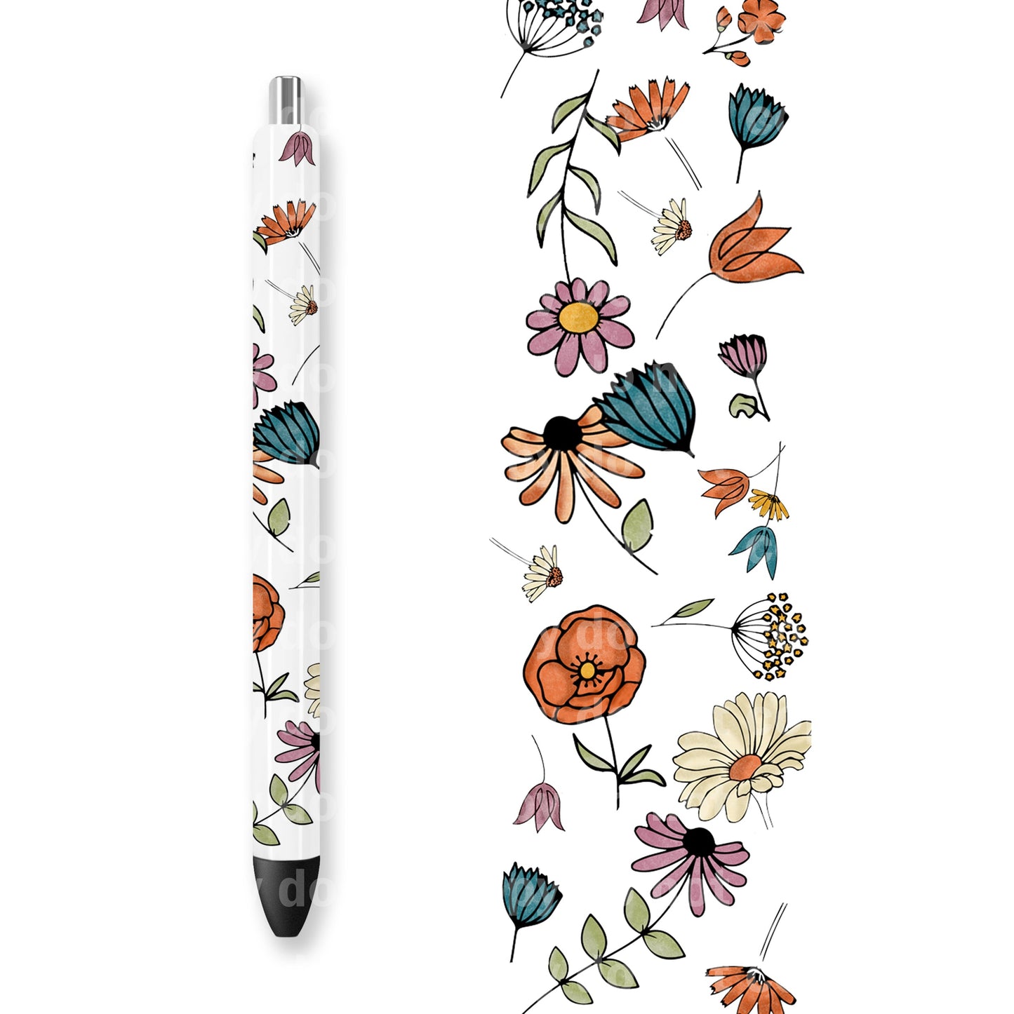 Flowers Retro Pen Wrap