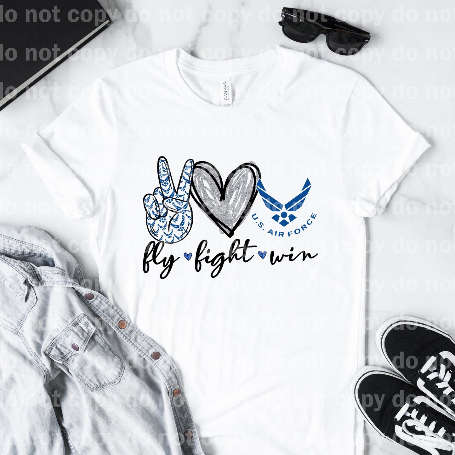 Fly Fight Win Air Force Sublimation Print