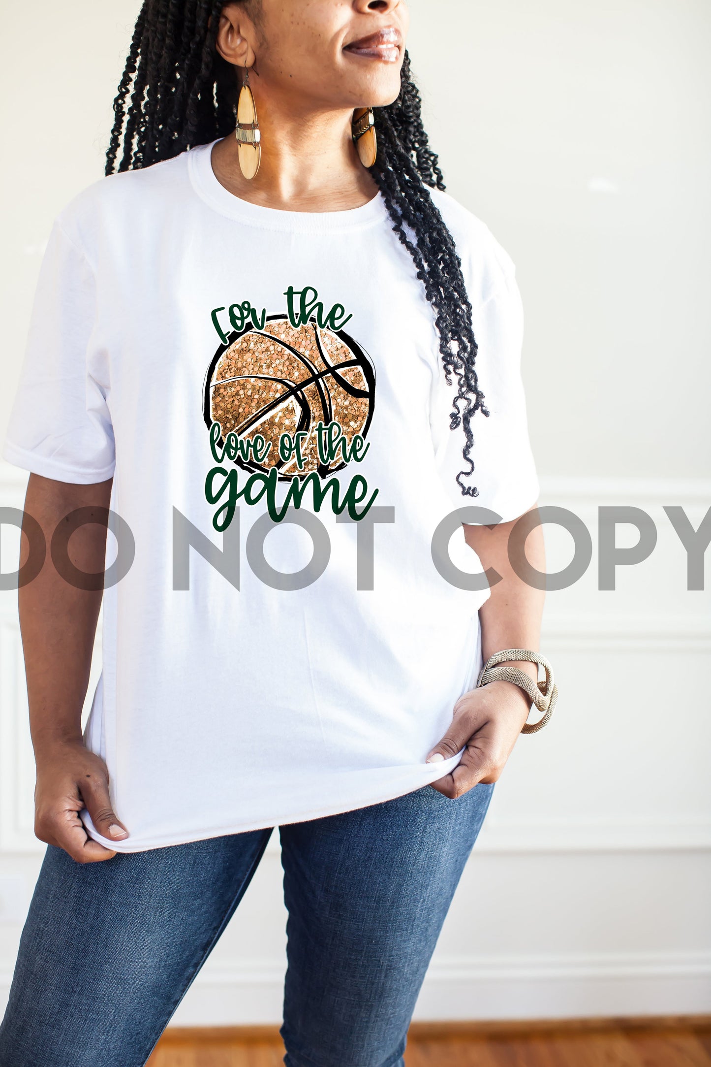 For The Love Of The Game Basketball Green Letters Sublimation print