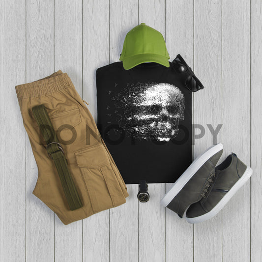 fractal disolviendo cráneo hombres unisex Transferencia de serigrafía