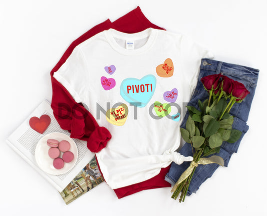 Pivote cómo te va Conversación dulces Corazones impresión de sublimación de San Valentín en blanco