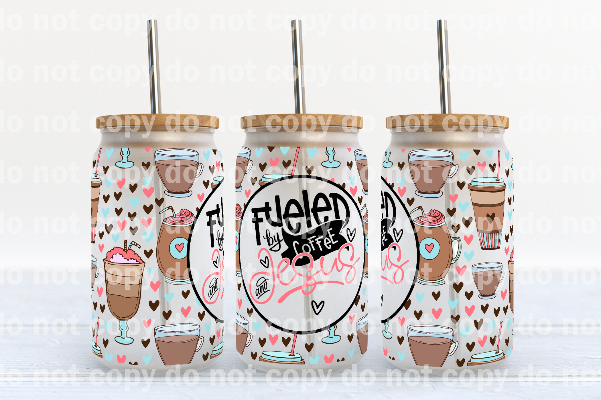 Fueled By Coffee And Jesus 16oz Cup Wrap – Puttin on the Printz