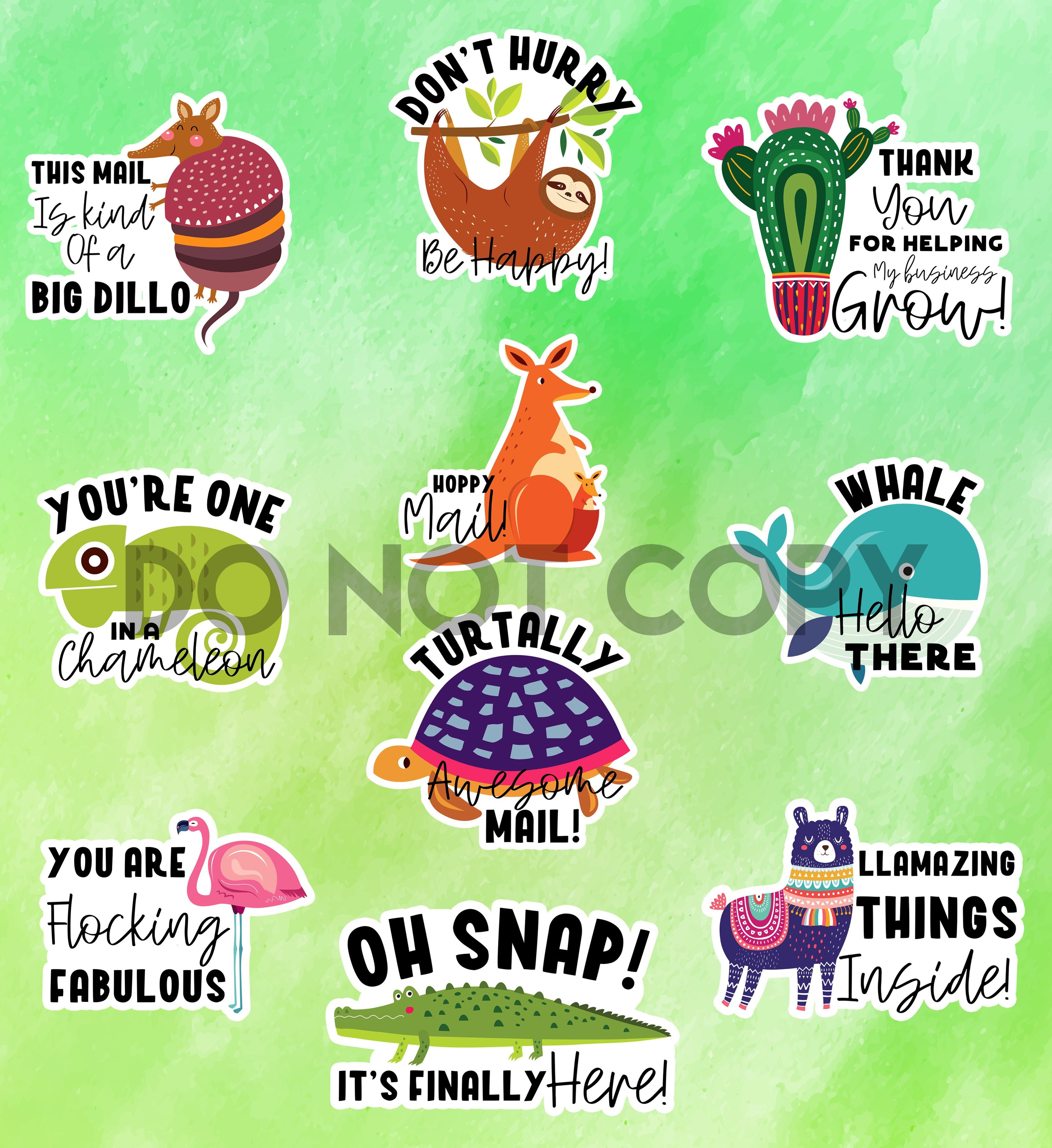 Fun Activity Email Sticker Funny Animal Mail Sticker Set -10 Glossy Stickers per sheet – Puttin on ...