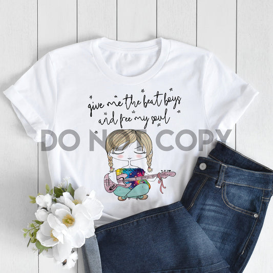 Dame el ritmo chicos Guitarra hippie chica tie tinte Dream Print o Sublimation Print