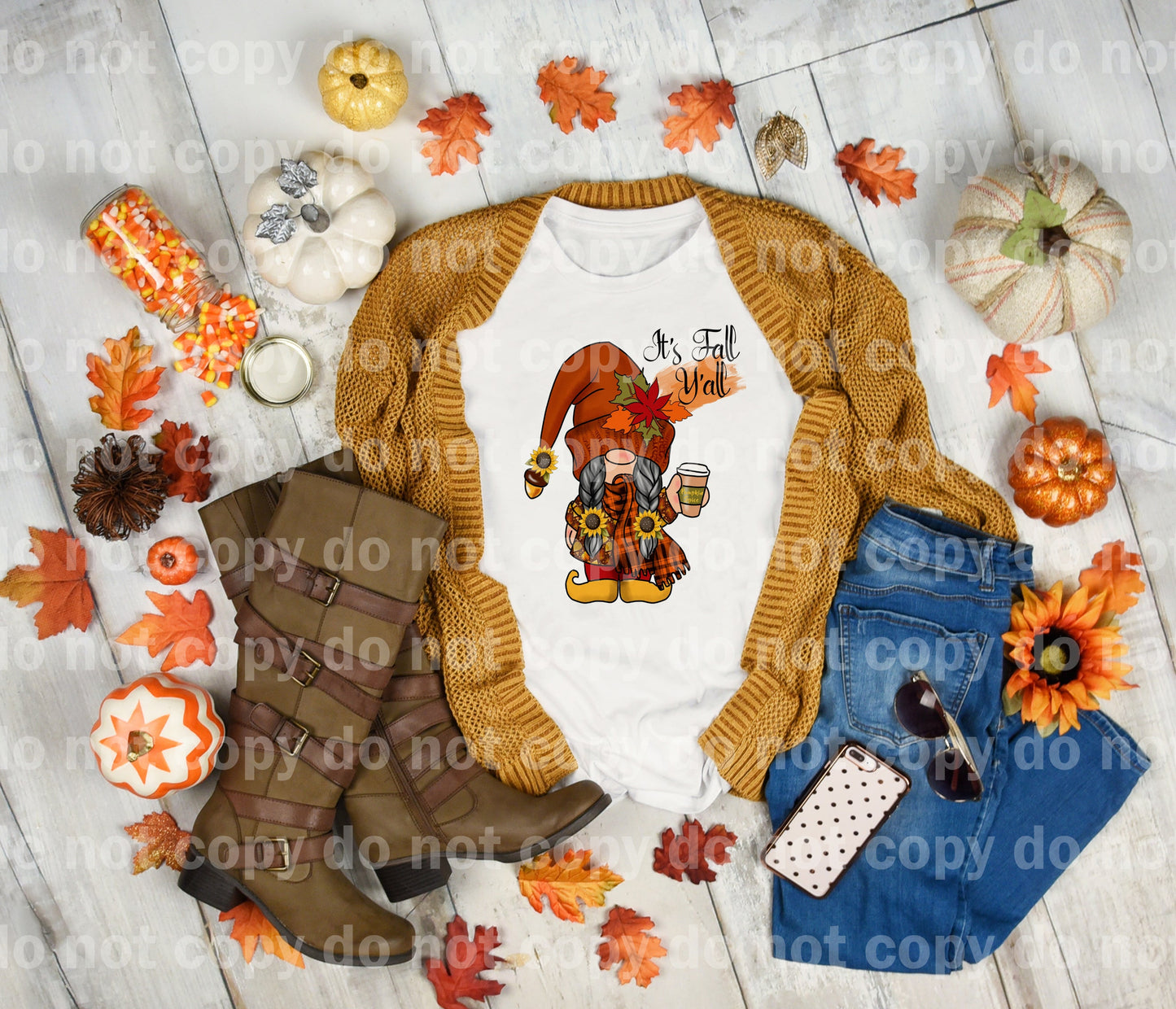Gnome Girl It's Fall y'all Dream Print or Sublimation Print