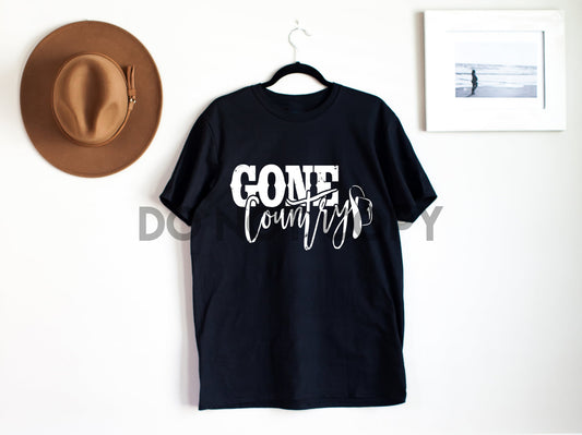 Gone Country TINTA NEGRA y TINTA BLANCA un color Transferencia de serigrafía