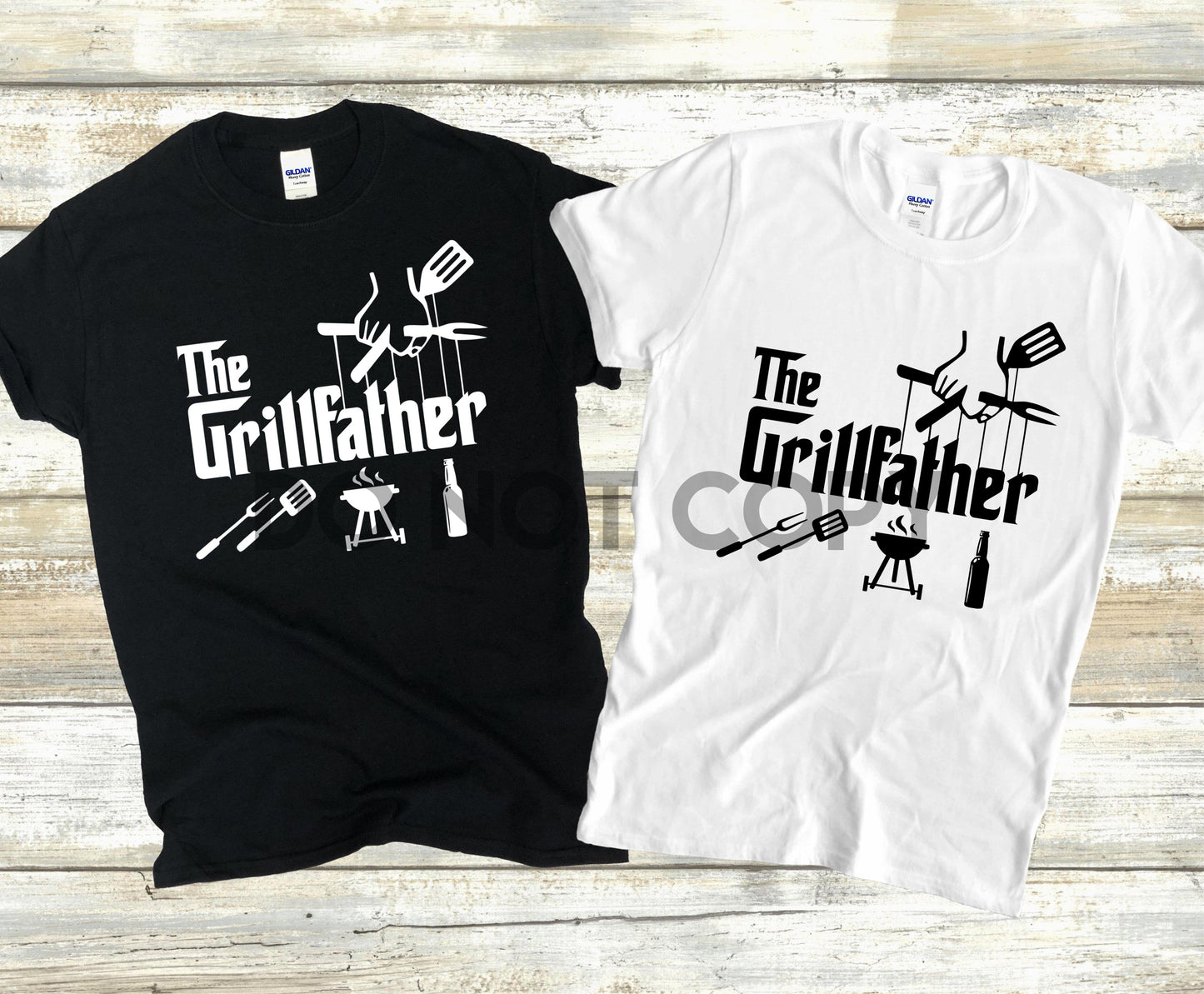 The Grillfather Grill father grilling bbq fathers day black or white ink mens unisex one color Screen print transfer