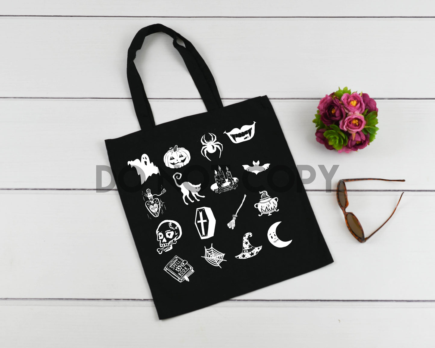 Halloween favorites image collection WHITE or BLACK INK one color Screen print transfer