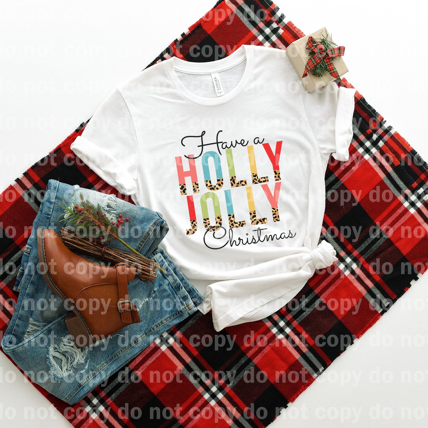 Tenga un estampado de ensueño de leopardo navideño de Holly Jolly o una impresión por sublimación