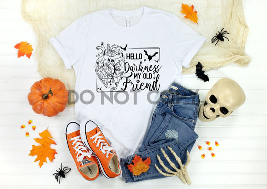 Hello Darkness My Old Friend Heart Sublimation Print